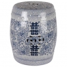 Tabouret en porcelaine bleue et blanche