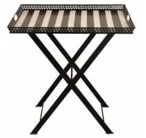Tisch, rechteckige platte mit schwarzen streifen