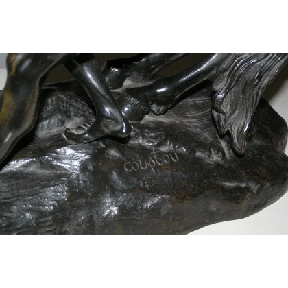 Paire de sculptures \"Chevaux de Marly\",
