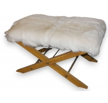 Tabouret X vers 1960, en chêne cerusé