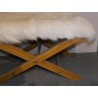 X stool, circa 1960, in ceruse-finished oak by  Moinat SA  - Antiques and home décor