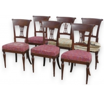 Ensemble de 6 chaises, en acajou.