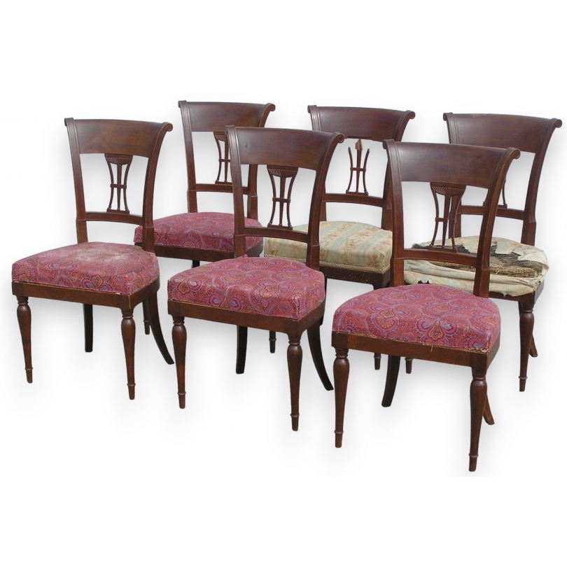 Ensemble de 6 chaises, en acajou.