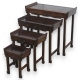 Lot de 4 tables gigognes, en acajou.