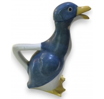 Pichet "Oison" bleu et jaune signé E.M. SANDOZ