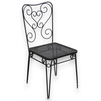 Chaise d\'extérieur, en fer forgé.