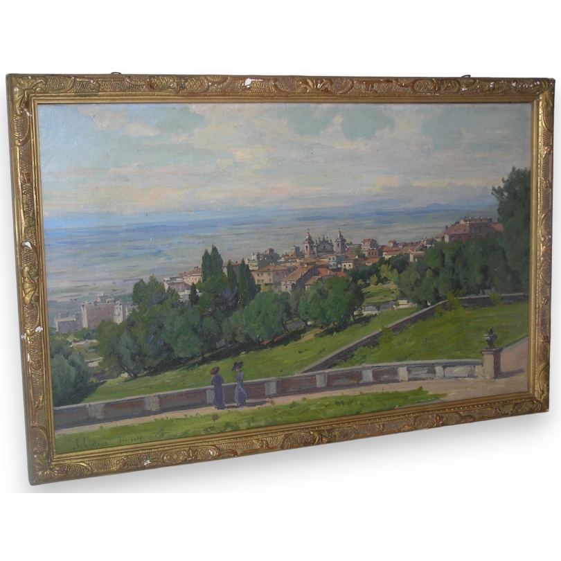 Paintings | Painting entitled ‘Italy – Frascati’, signed J. ODIER Moinat SA  – Antiques and home décor