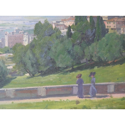 Paintings | Painting entitled ‘Italy – Frascati’, signed J. ODIER Moinat SA  – Antiques and home décor