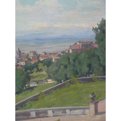 Paintings | Painting entitled ‘Italy – Frascati’, signed J. ODIER Moinat SA  – Antiques and home décor
