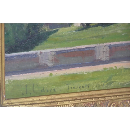 Paintings | Painting entitled ‘Italy – Frascati’, signed J. ODIER Moinat SA  – Antiques and home décor