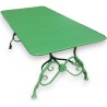  Table modèle Arras en fer forgé vert sur  Moinat SA  - Antiquités décoration