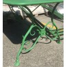 Table modèle Arras en fer forgé vert sur  Moinat SA  - Antiquités décoration