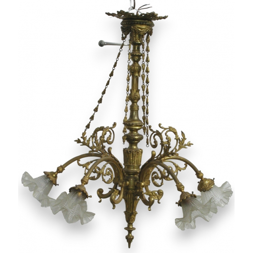 Louis XVI chandelier with 5 lights.