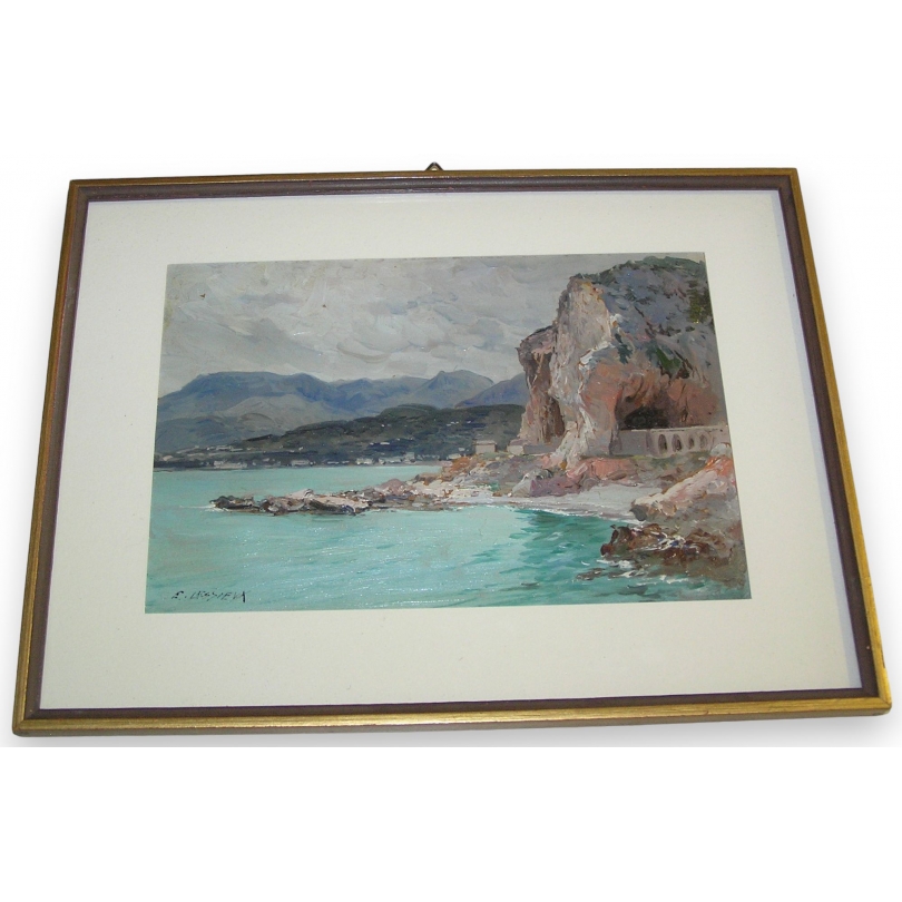 Paintings | Oil on paper painting ‘Seaside’, Moinat SA  – Antiques and home décor