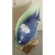 Poisson en porcelaine bleue de MANGANI,