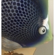 Poisson en porcelaine bleue de MANGANI,