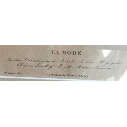 Engraving entitled ‘La Mode’, dated 1 October 1836, by Moinat SA – Antiques and decorative arts – Engravings, lithographs