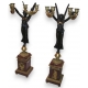 Pair of Empire bronze and ormolu candelabrum.