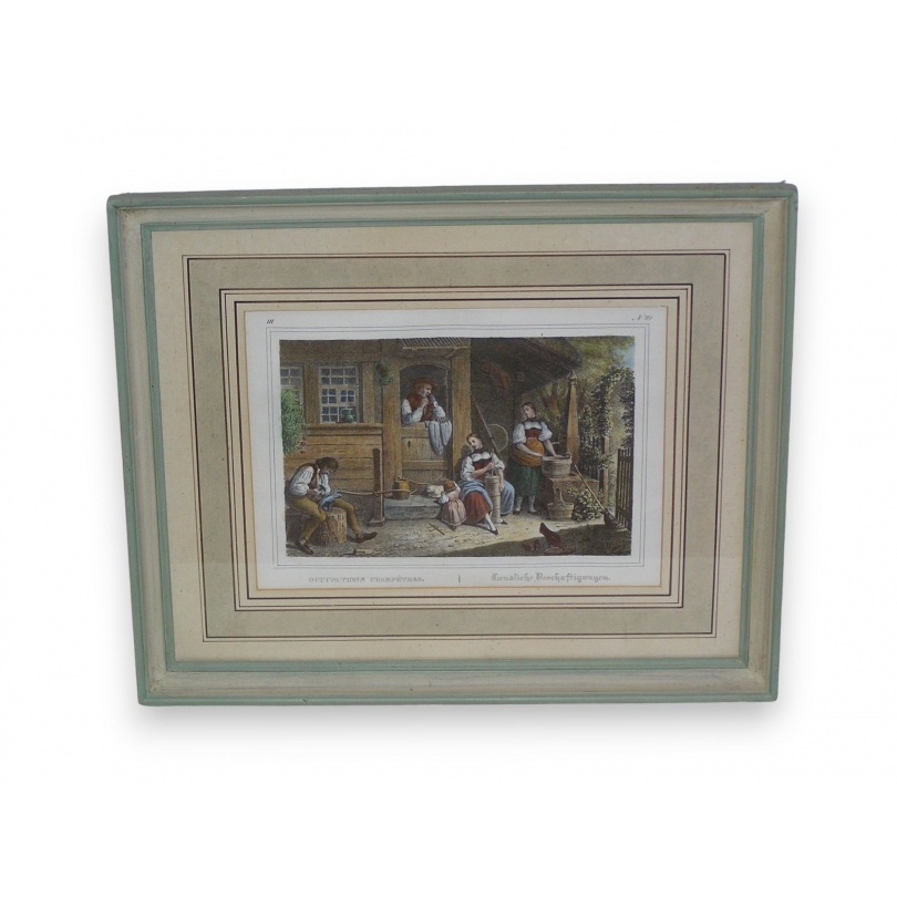 Engraving ‘Rural Occupations’ by Moinat SA – Antiques and decorative items – Engravings, lithographs
