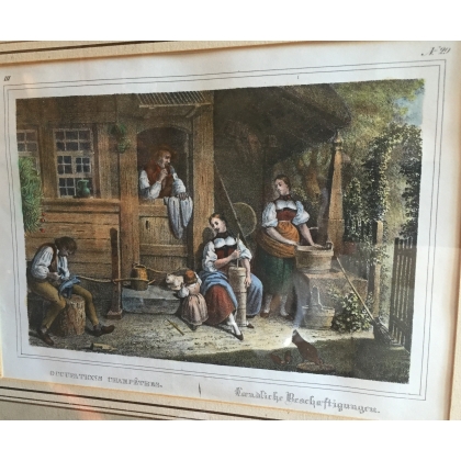 Engraving ‘Rural Occupations’ by Moinat SA – Antiques and decorative items – Engravings, lithographs