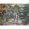 Coloured engraving "Near the mouth of the river" by Moinat SA – Antiques and decorative items – Engravings, lithographs