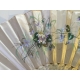 Éventail en ivoire et soie, décor fleurs