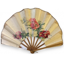 Éventail en bambou et papier "Décor