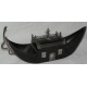 Boat shaped sewing box, blackened wood.