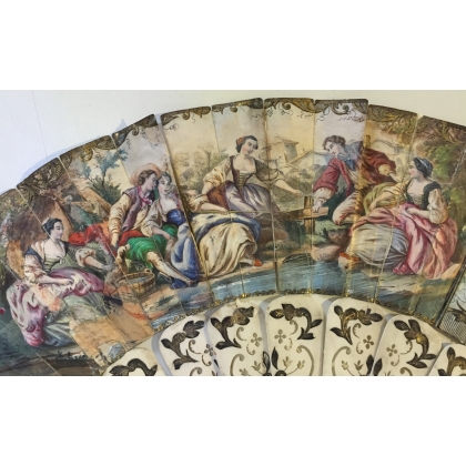 Ivory and paper fan ‘Scène sur’ by Moinat SA – Antiques and decorative items