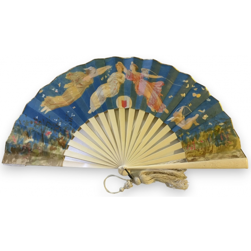 Ivory and paper fan, ‘Angels’, at Moinat SA – Antiques and home décor