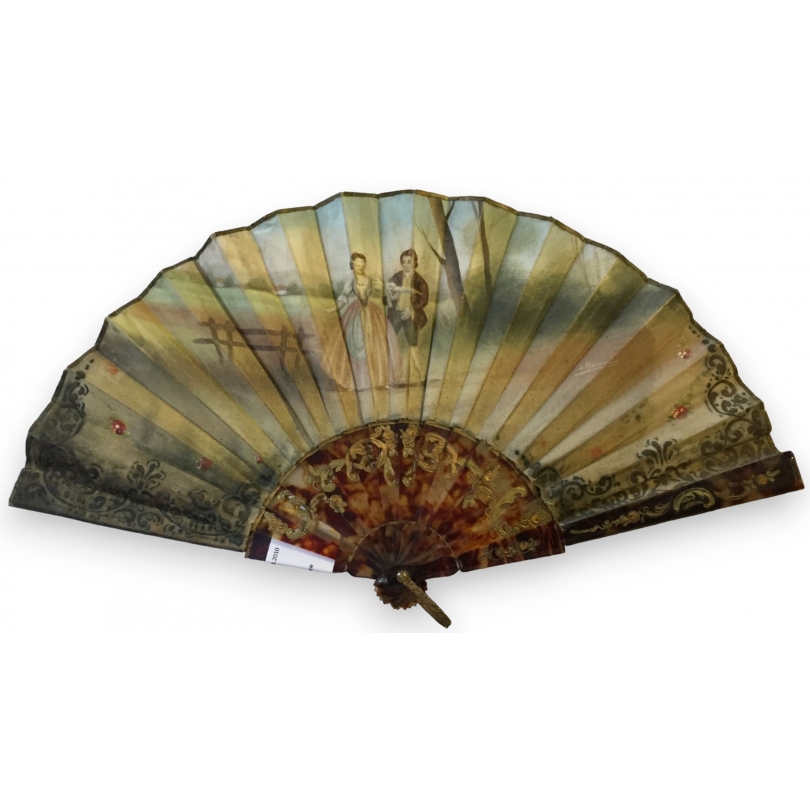 Tortoiseshell fan with painted decoration by  Moinat SA  - Antiques and home décor