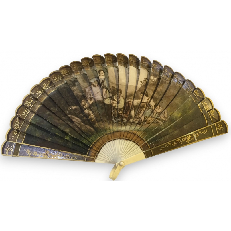 Bakelite fan featuring a romantic scene by Moinat SA – Antiques and home décor