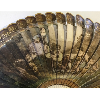 Bakelite fan featuring a romantic scene by Moinat SA – Antiques and home décor