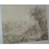  Dessin sur papier "Paysage et sur  Moinat SA  - Antiquités décoration