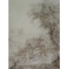  Dessin sur papier "Paysage et sur  Moinat SA  - Antiquités décoration