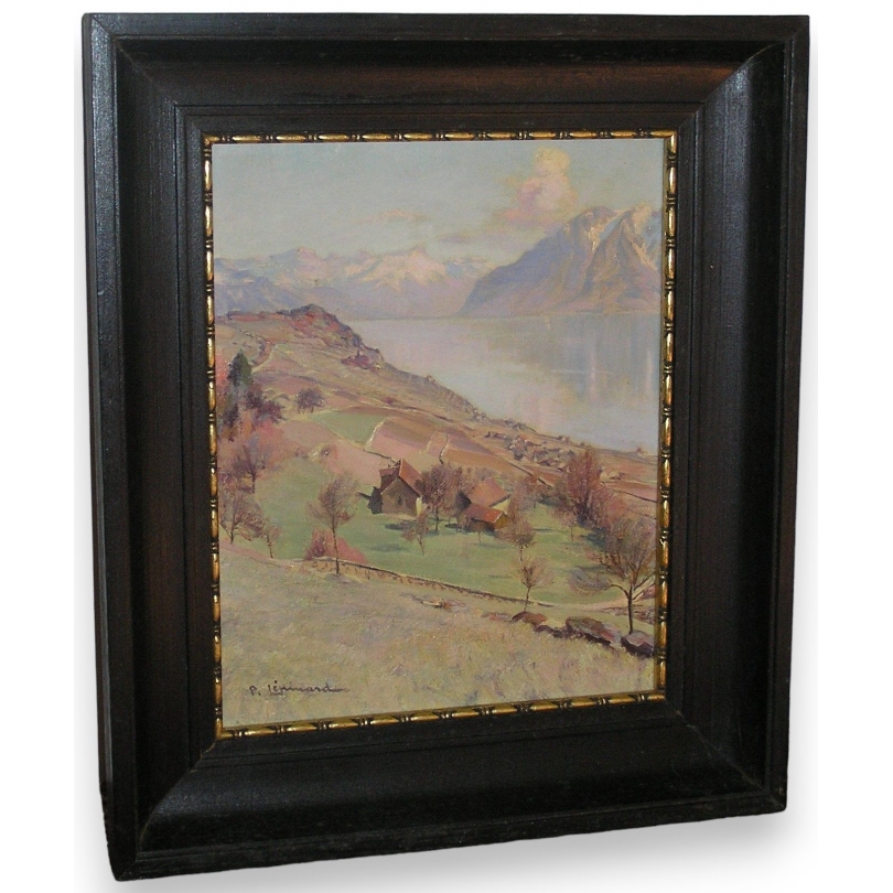 Tableau "Vue de Lavaux" signé P. LÉPINARD