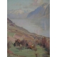 Tableau "Vue de Lavaux" signé P. LÉPINARD