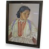 Pastel sur papier "Portrait d'une jeune  sur Moinat SA  - Antiquités décoration -  Gouaches, Aquarelles, Pastels