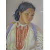 Pastel sur papier "Portrait d'une jeune  sur Moinat SA  - Antiquités décoration -  Gouaches, Aquarelles, Pastels