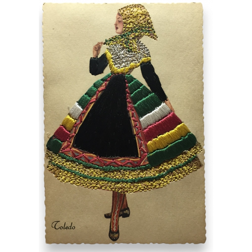  Carte postale brodée "Toledo" TARJETA sur  Moinat SA  - Antiquités décoration