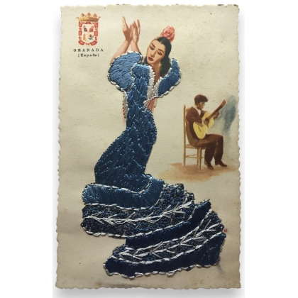 Carte postale brodée "Granada" TARJETA sur  Moinat SA  - Antiquités décoration