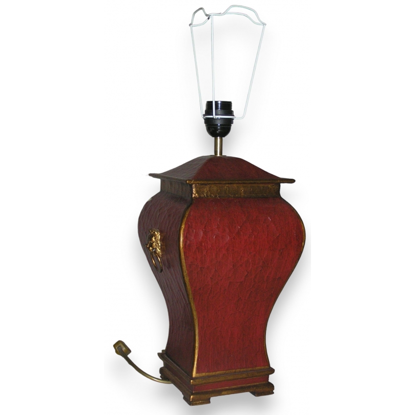  Lampe, en tôle peinte rouge. Sans sur  Moinat SA  - Antiquités décoration