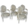Set of 4 Louis XVI Cabriolet armchairs. Available from Moinat SA – Antiques and home décor