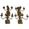 Pair of 6-light wall lights, made of wood, by Moinat SA – Antiques and home décor