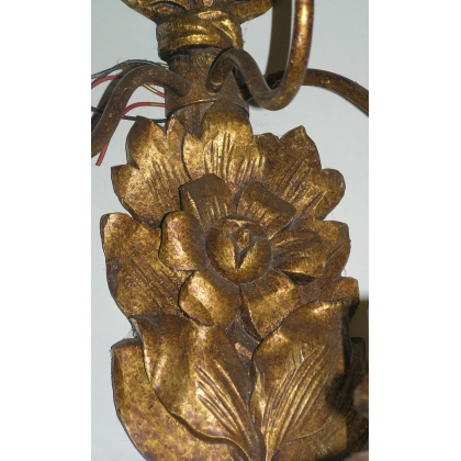 Pair of 6-light wall lights, made of wood, by Moinat SA – Antiques and home décor