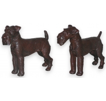 Paire de sculptures "Chiens"