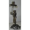 Sculpture \"Chinoise avec ombrelle\", en