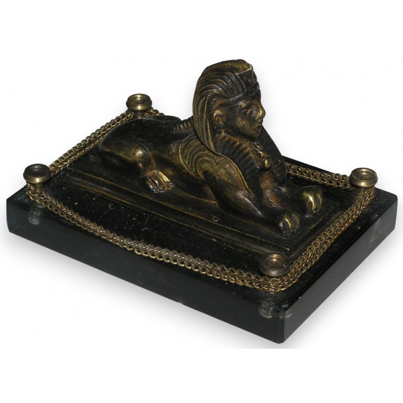 Sculpture "Sphinx", en bronze monté sur