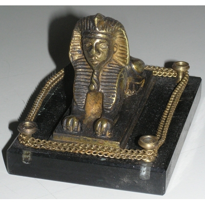 Sculpture \"Sphinx\", en bronze monté sur