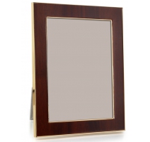 Picture frame, mahogany and gold metal,